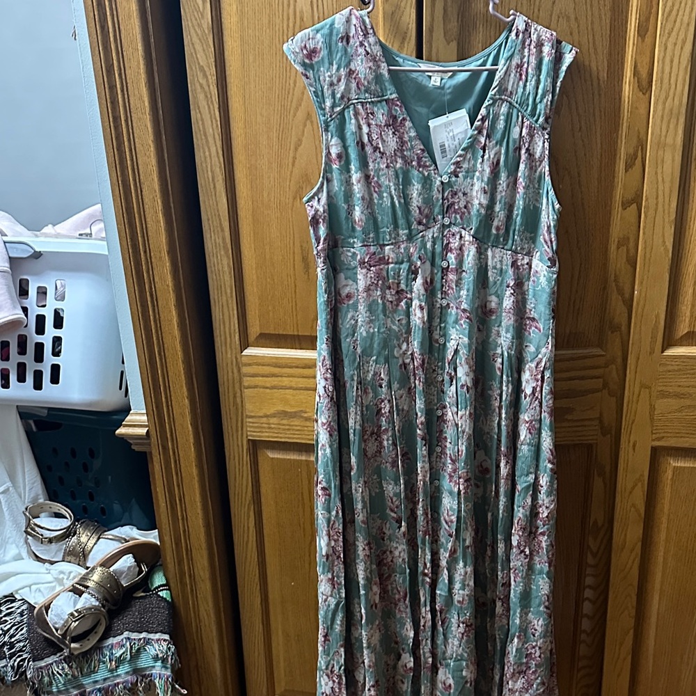 Lucky Brand Green Floral Maxi Dress - Picture 5 of 6